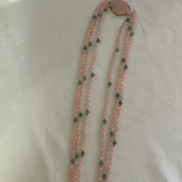 Pink and green jade necklace - Picture 2 of 9